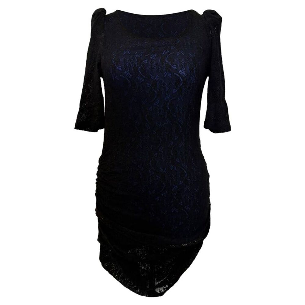 Sandro Lace Mini Dress in Black Polyamide